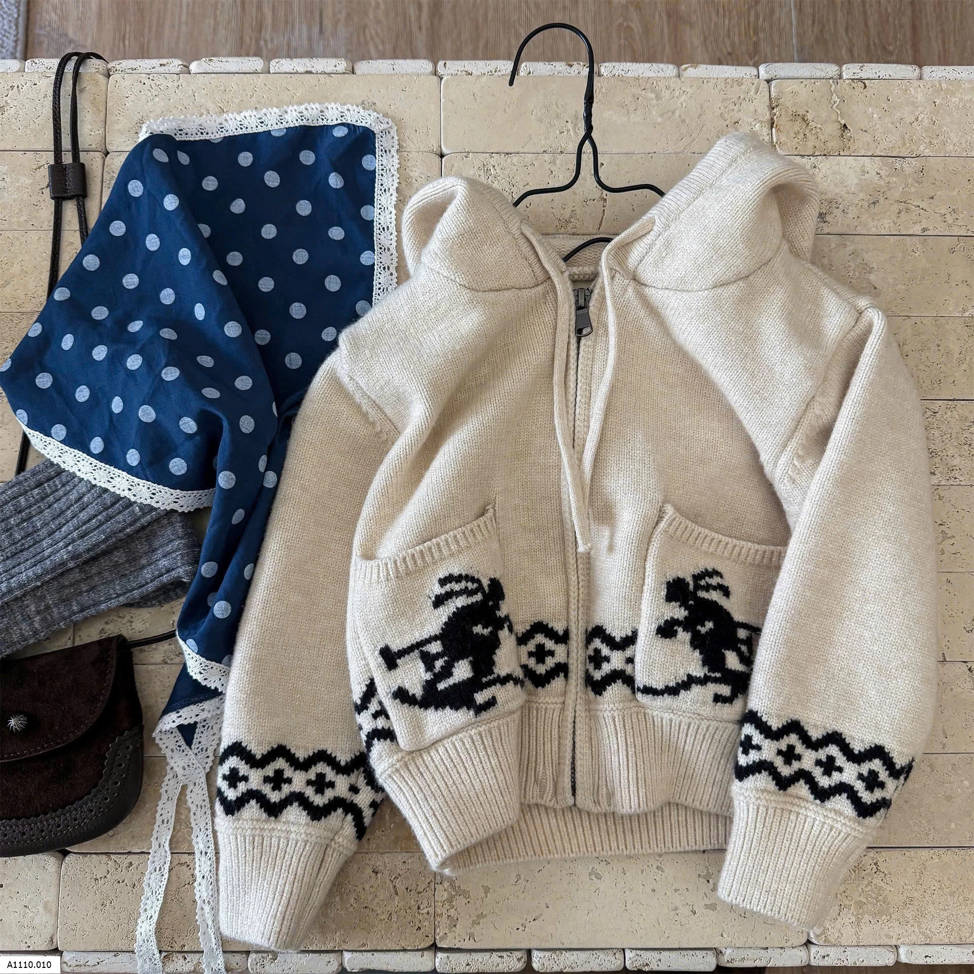 ÁO KHOÁC LEN CÓ MŨ ADBABY   Giá sỉ 285k