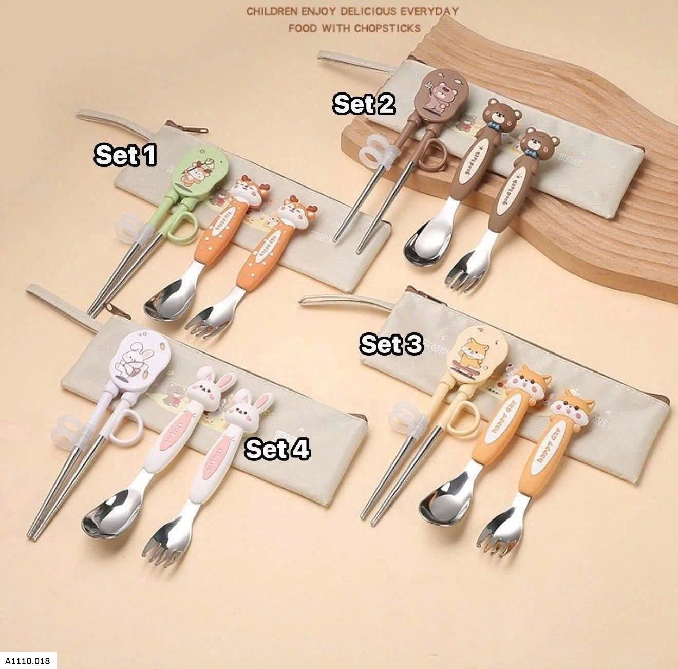 SET MUỖNG NĨA KÈM ĐŨA CHO BÉ   Giá sỉ 73k/ set 4c