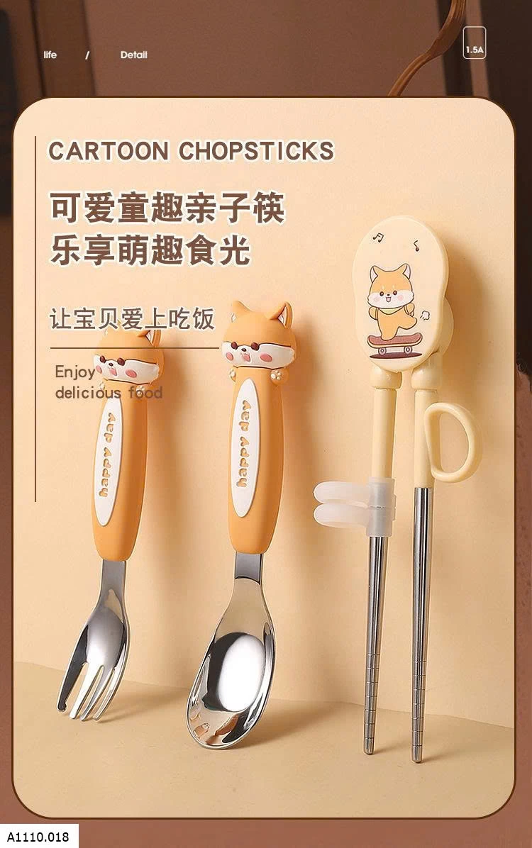 SET MUỖNG NĨA KÈM ĐŨA CHO BÉ   Giá sỉ 73k/ set 4c