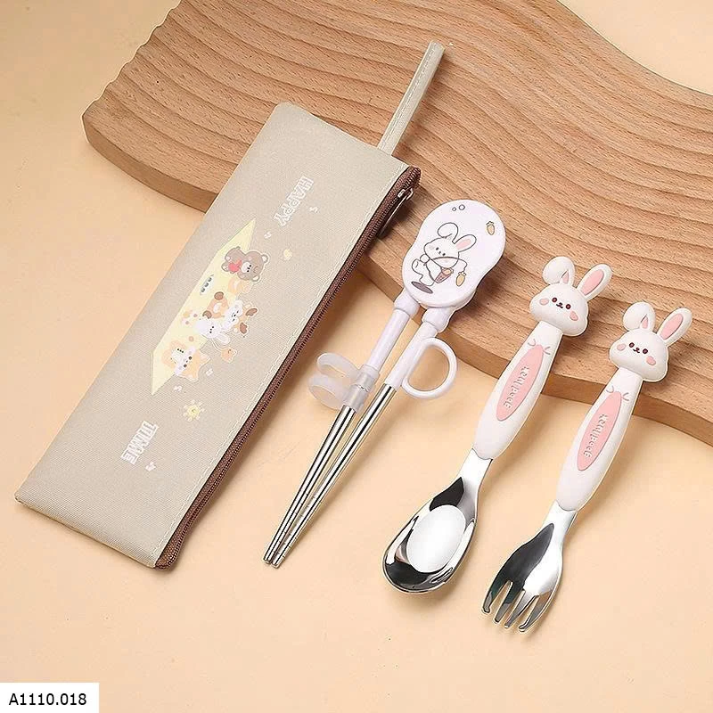 SET MUỖNG NĨA KÈM ĐŨA CHO BÉ   Giá sỉ 73k/ set 4c