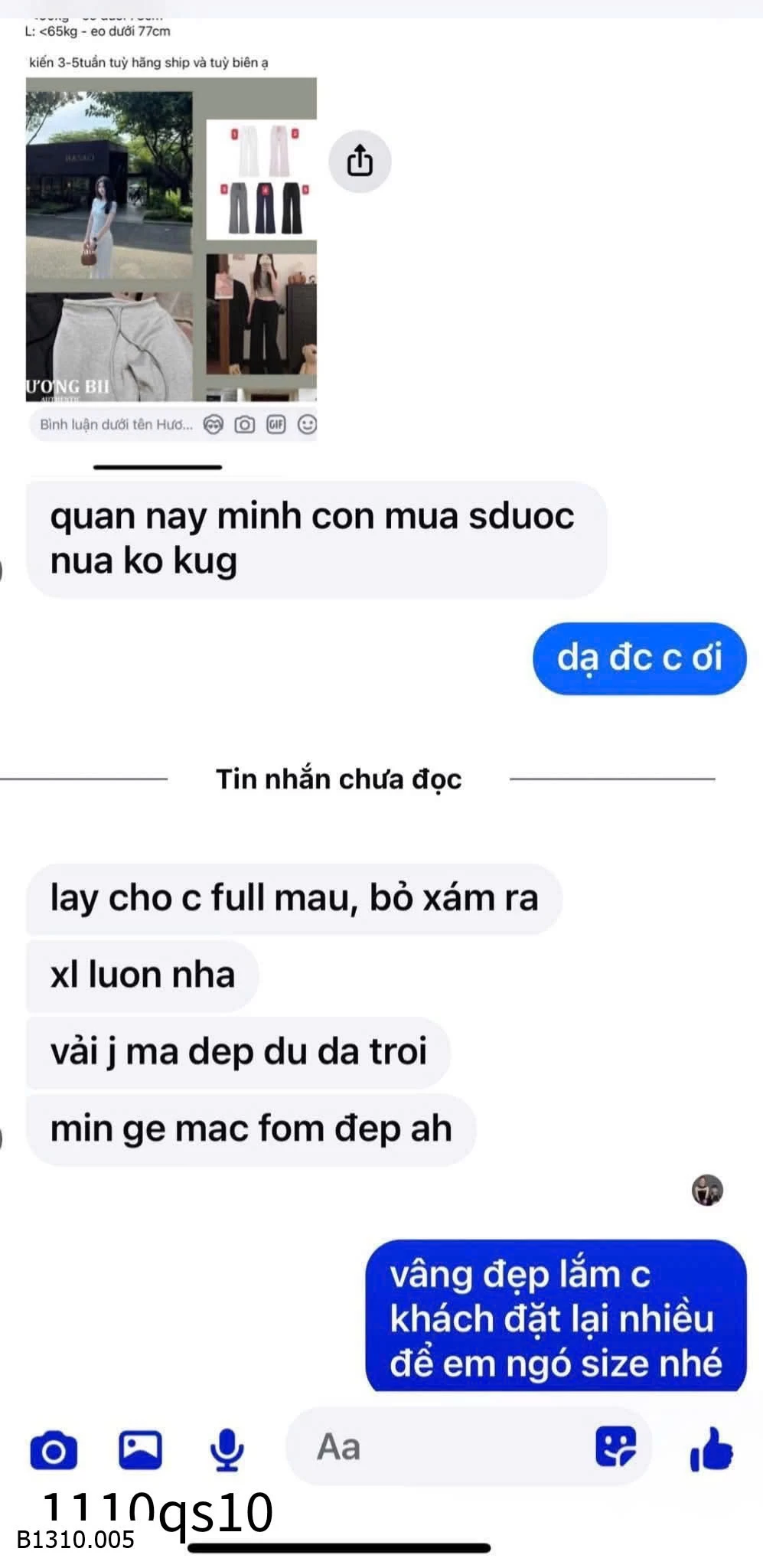 Quần suông cotton dây rút eo nhà Mosequeen  Giá sỉ 135k