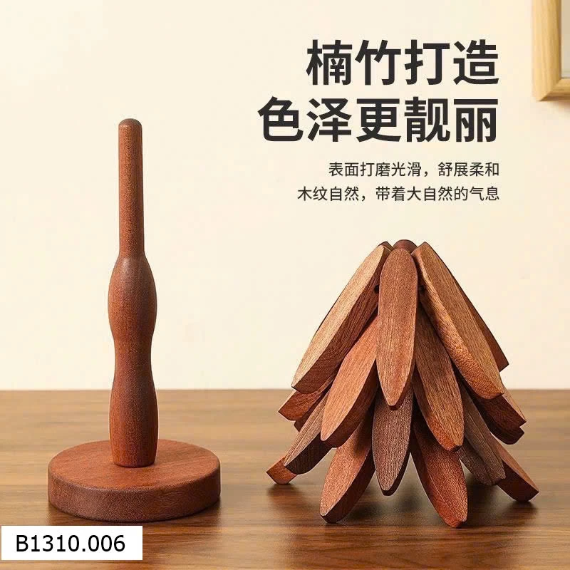 BỘ 5 MIẾNG LÓT BÁT ĐĨA NỒI CỐC CHÉN  BẰNG GỖ   Giá sỉ 55k