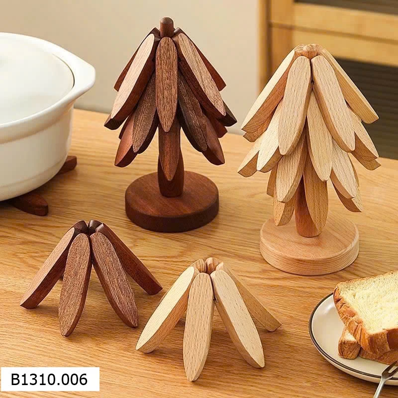 BỘ 5 MIẾNG LÓT BÁT ĐĨA NỒI CỐC CHÉN  BẰNG GỖ   Giá sỉ 55k