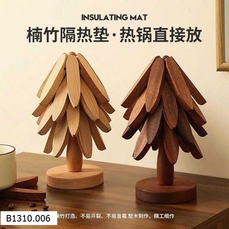 BỘ 5 MIẾNG LÓT BÁT ĐĨA NỒI CỐC CHÉN  BẰNG GỖ   Giá sỉ 55k