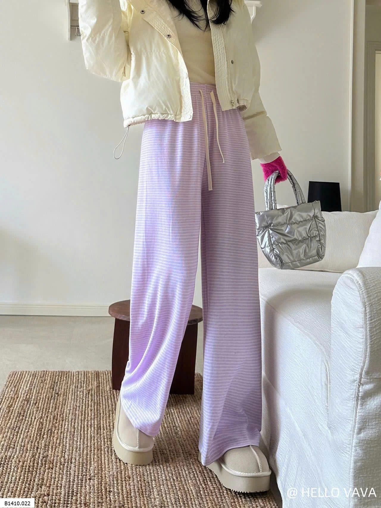 QUẦN XUÔNG ỐNG RỘNG SỌC NGANG   Giá sỉ 118k