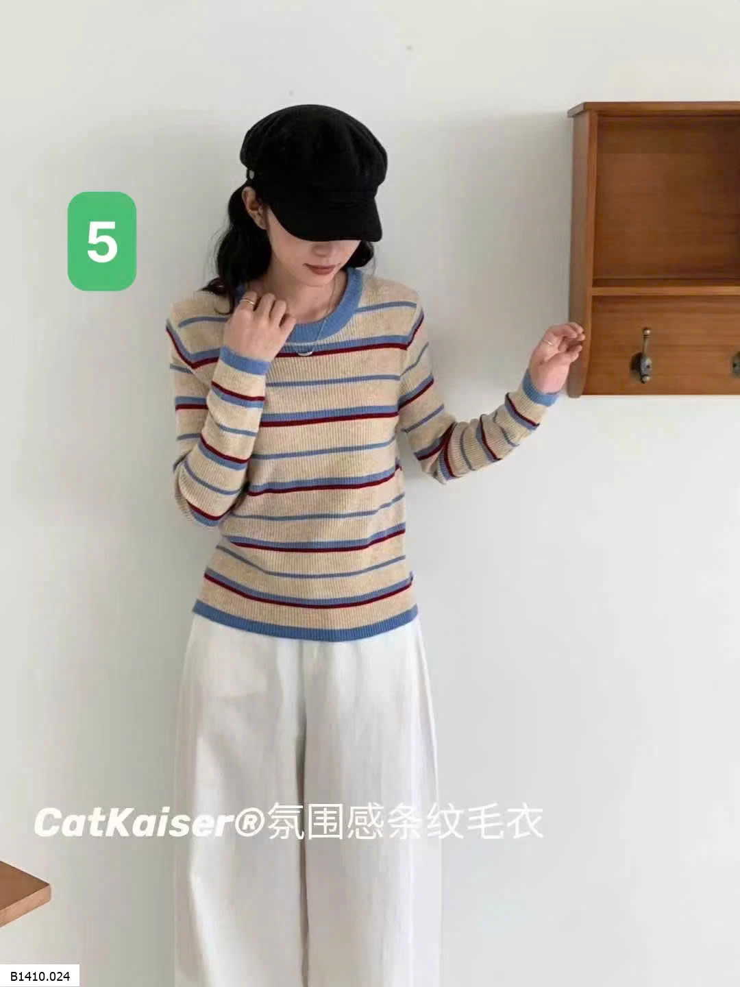 ÁO LEN KẺ CATKAISER NỮ    Giá sỉ 129k