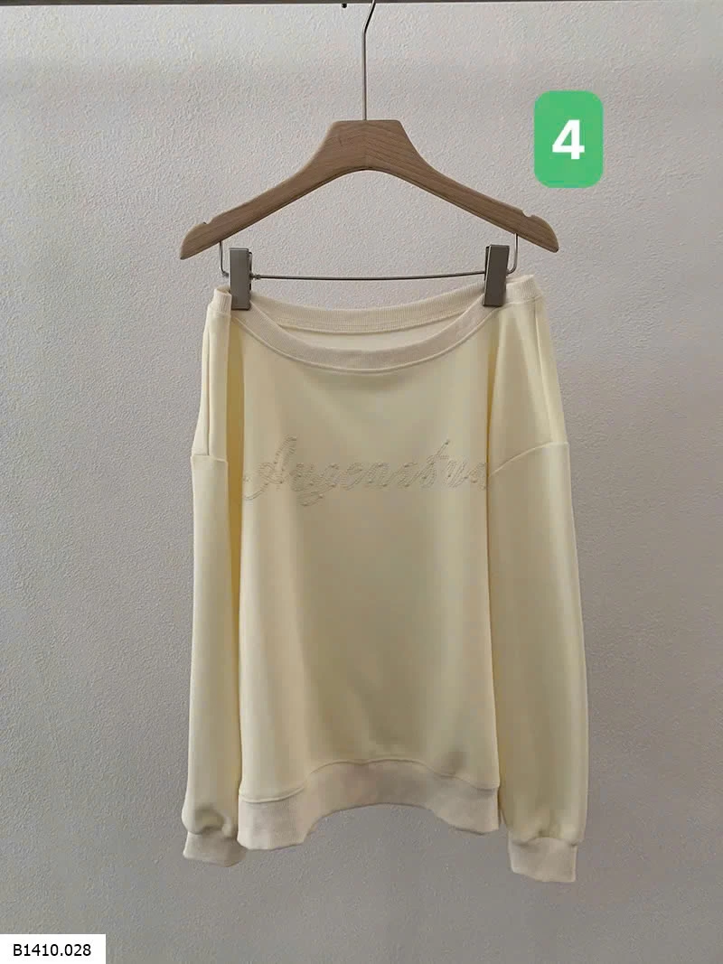 ÁO NỈ CHỮ HỞ VAI    Giá sỉ 175k
