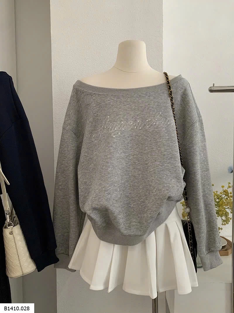 ÁO NỈ CHỮ HỞ VAI    Giá sỉ 175k