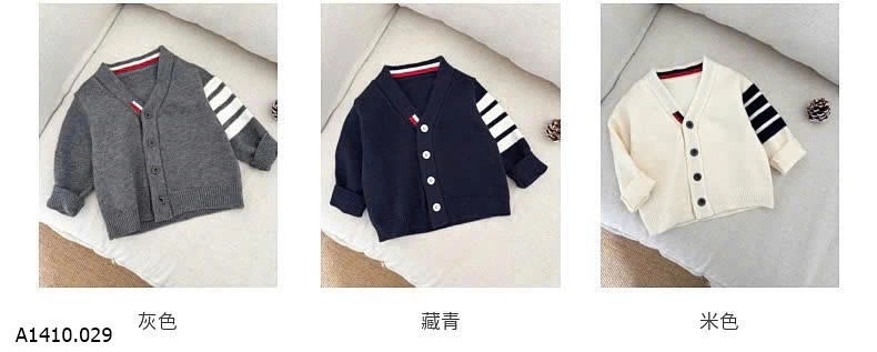 CARDIGAN LEN KẺ TAY SZ NHÍ   Giá sỉ 137k