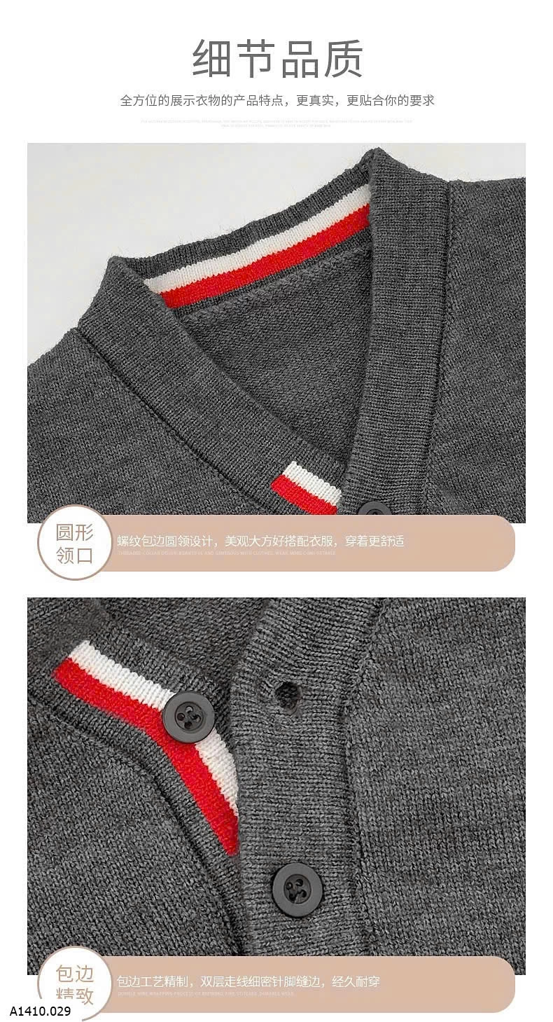 CARDIGAN LEN KẺ TAY SZ NHÍ   Giá sỉ 137k