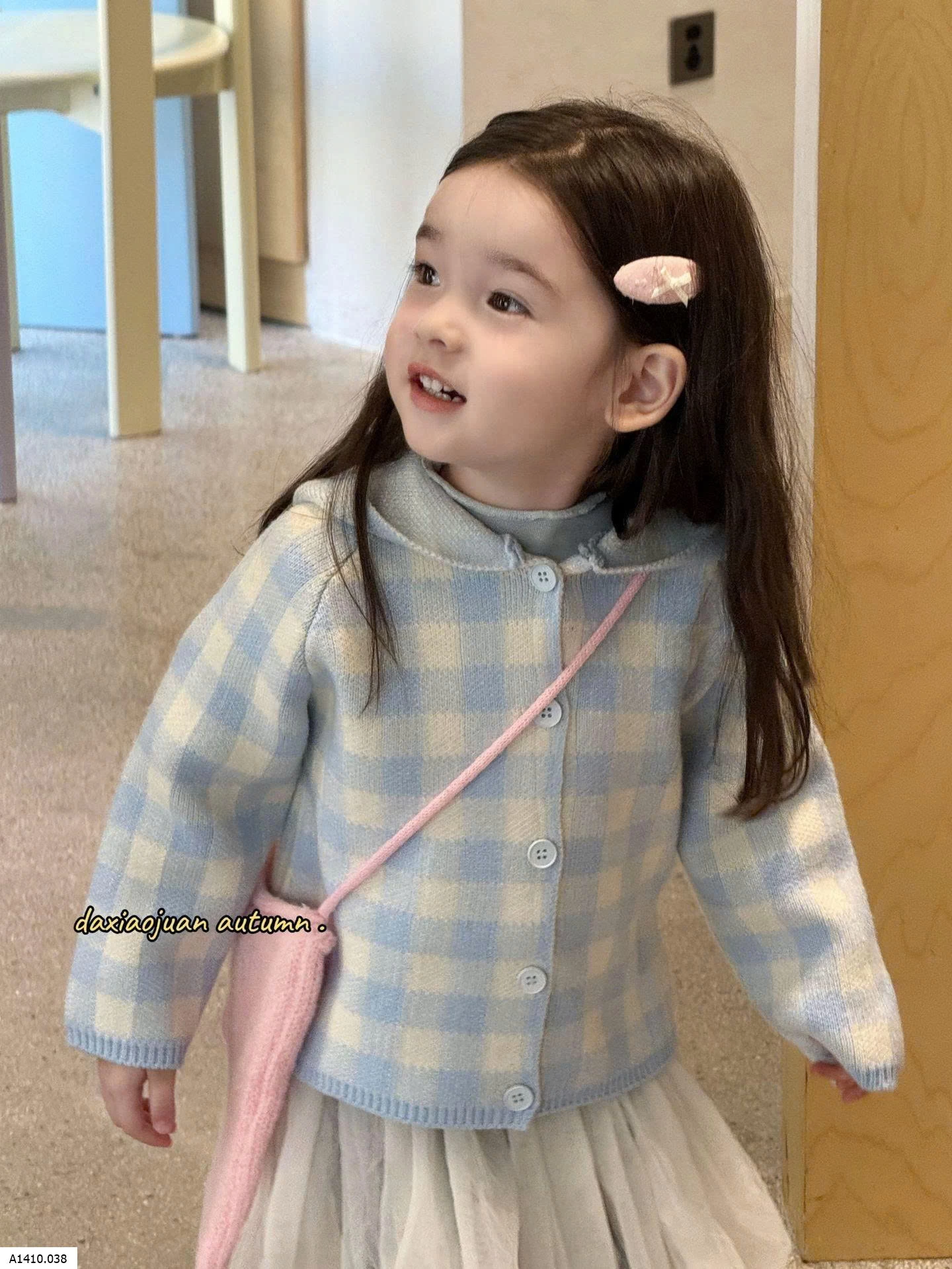 ÁO LEN MŨ QUẢ BÔNG KẺ CARO DỄ THƯƠNG    Giá sỉ sz 90-130: 200k  sz 140-150: 226k 