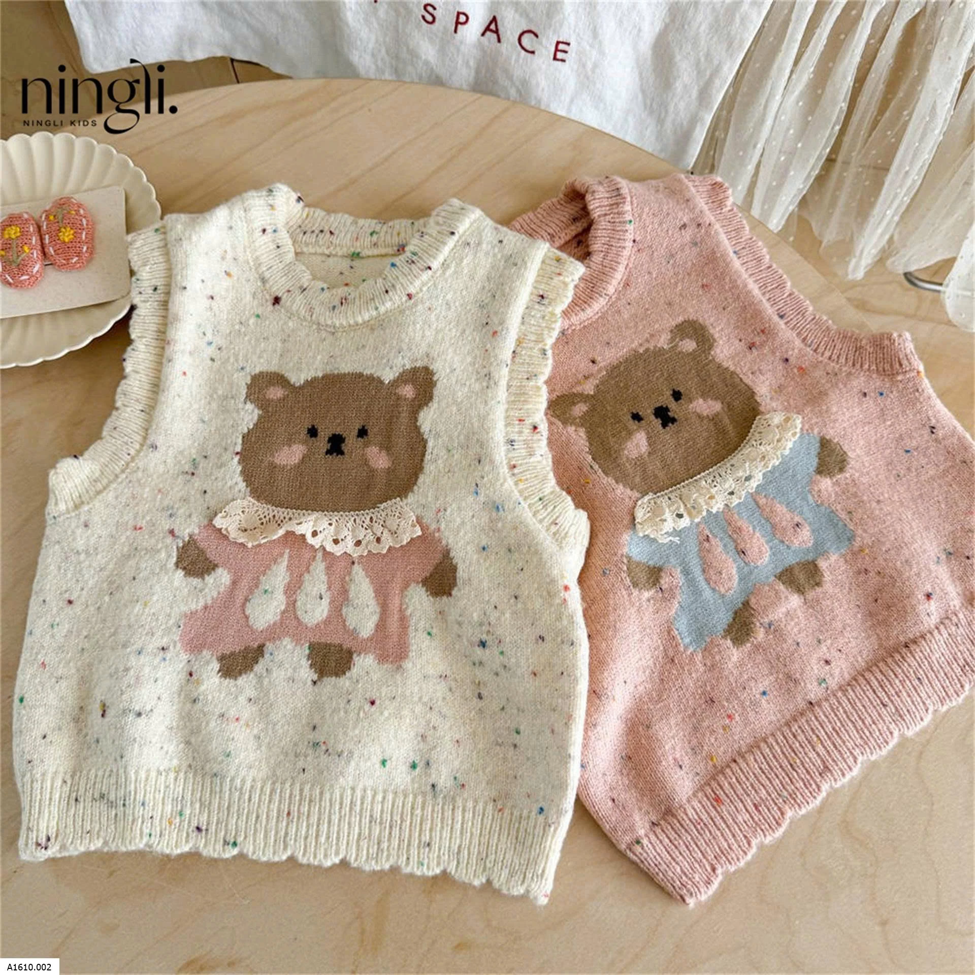 ÁO GILE LEN GẤU XINH XẮN    Giá sỉ 113k