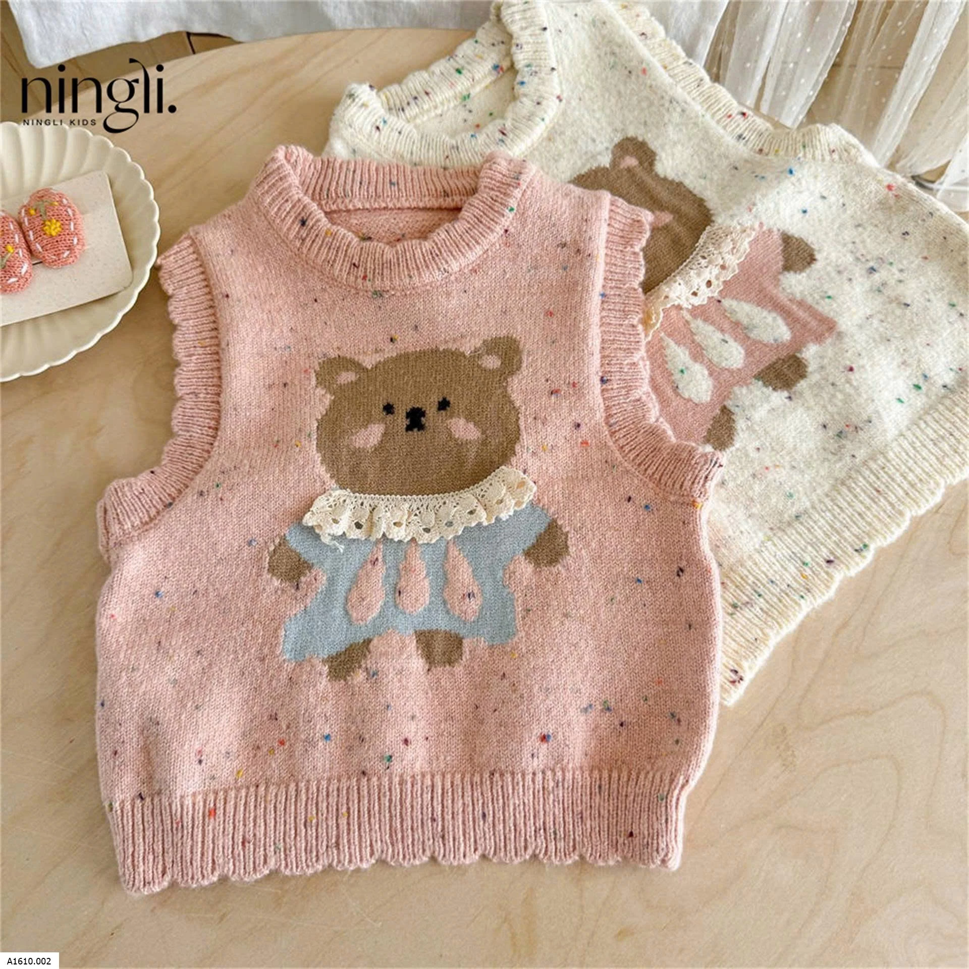 ÁO GILE LEN GẤU XINH XẮN    Giá sỉ 113k