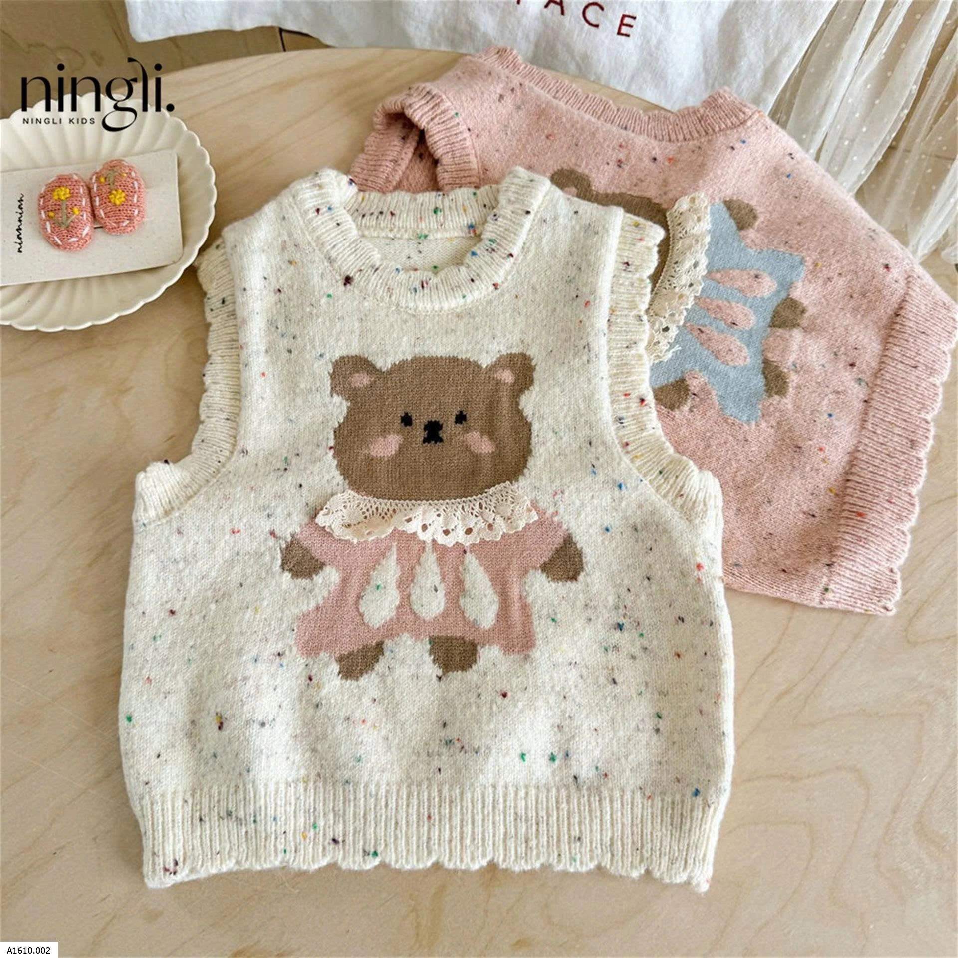 ÁO GILE LEN GẤU XINH XẮN    Giá sỉ 113k