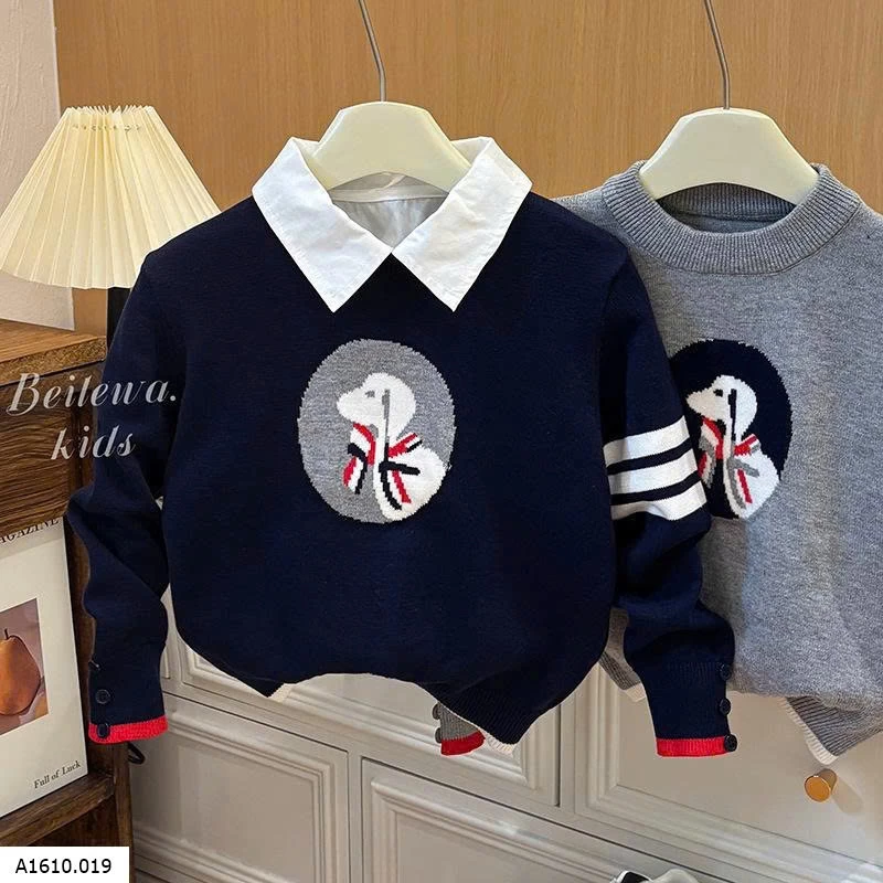 ÁO LEN HỌA TIẾT CÚN CHO BÉ   Giá sỉ 162k