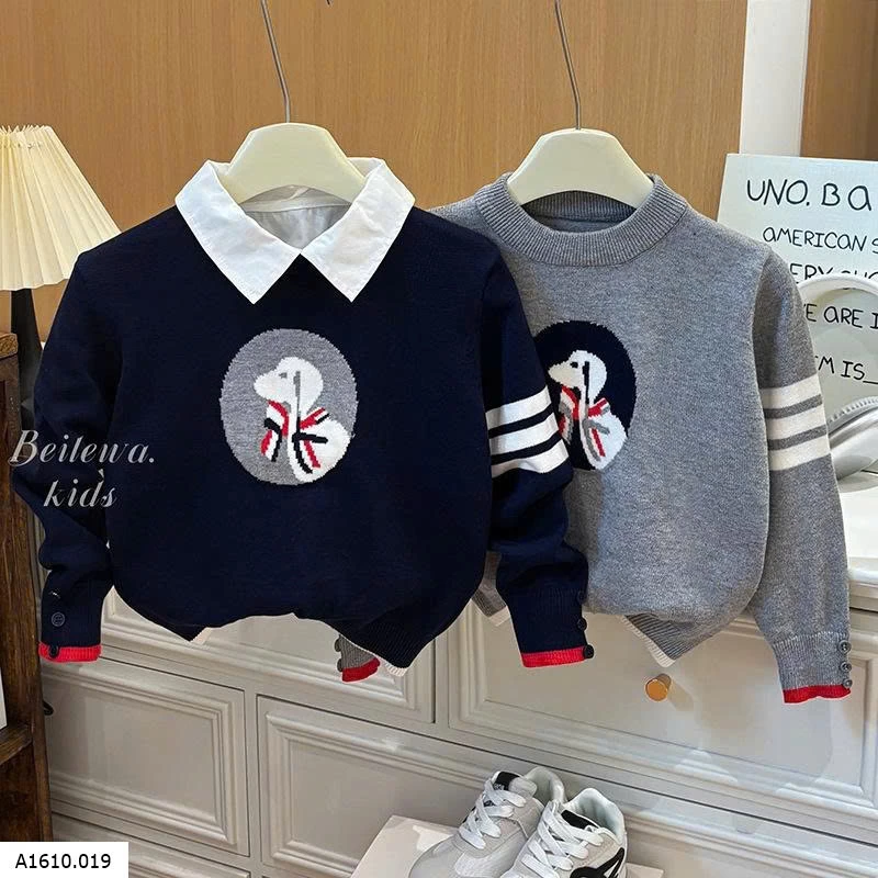 ÁO LEN HỌA TIẾT CÚN CHO BÉ   Giá sỉ 162k