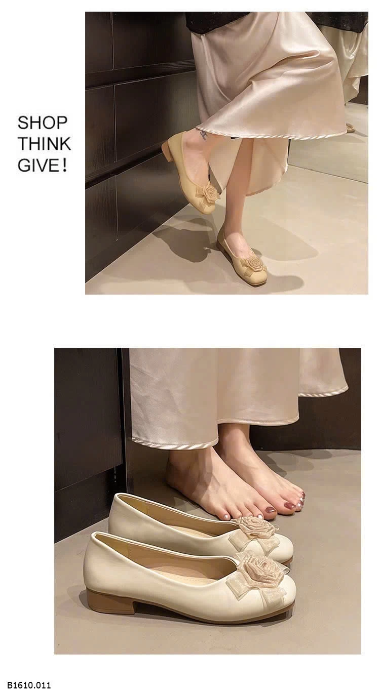 GIÀY BÚP BÊ ĐÍNH HOA GÓT THẤP   Giá sỉ 135k