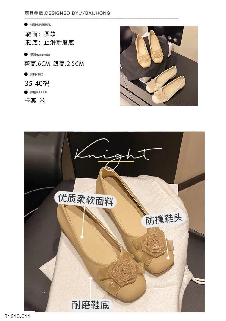 GIÀY BÚP BÊ ĐÍNH HOA GÓT THẤP   Giá sỉ 135k