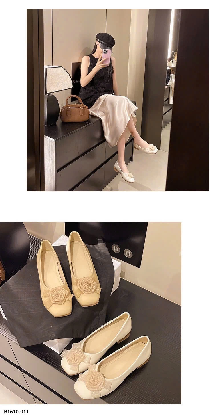 GIÀY BÚP BÊ ĐÍNH HOA GÓT THẤP   Giá sỉ 135k