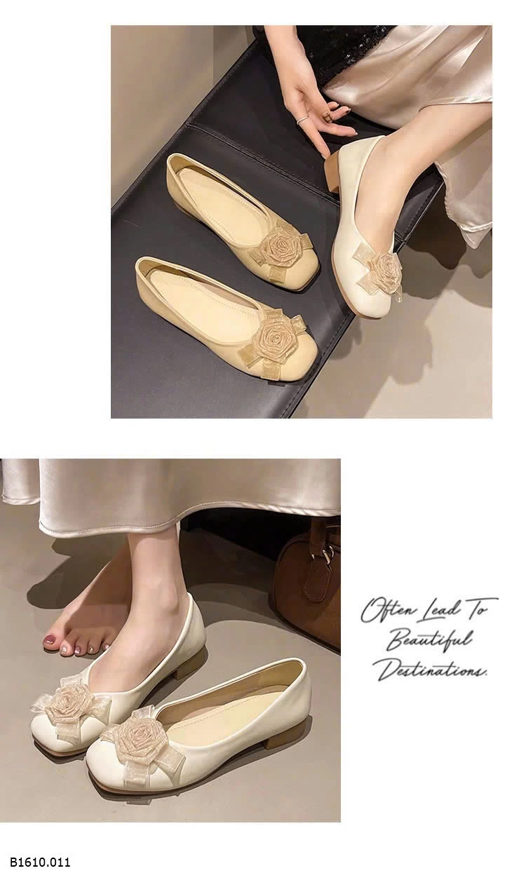 GIÀY BÚP BÊ ĐÍNH HOA GÓT THẤP   Giá sỉ 135k