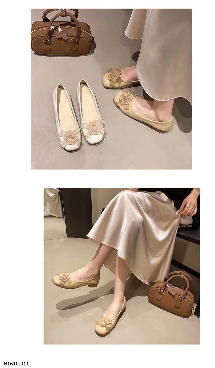 GIÀY BÚP BÊ ĐÍNH HOA GÓT THẤP   Giá sỉ 135k