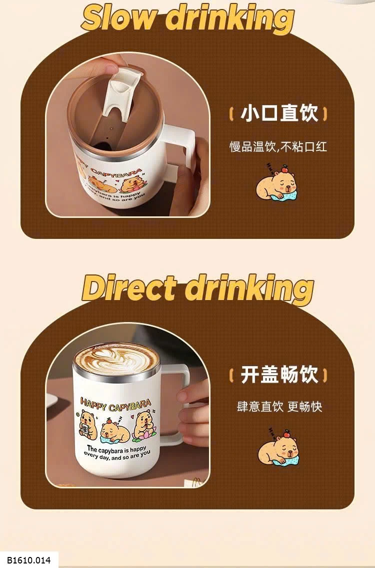 CỐC PHA CAFE HỌA TIẾT CAPYBARA   Giá sỉ 65k