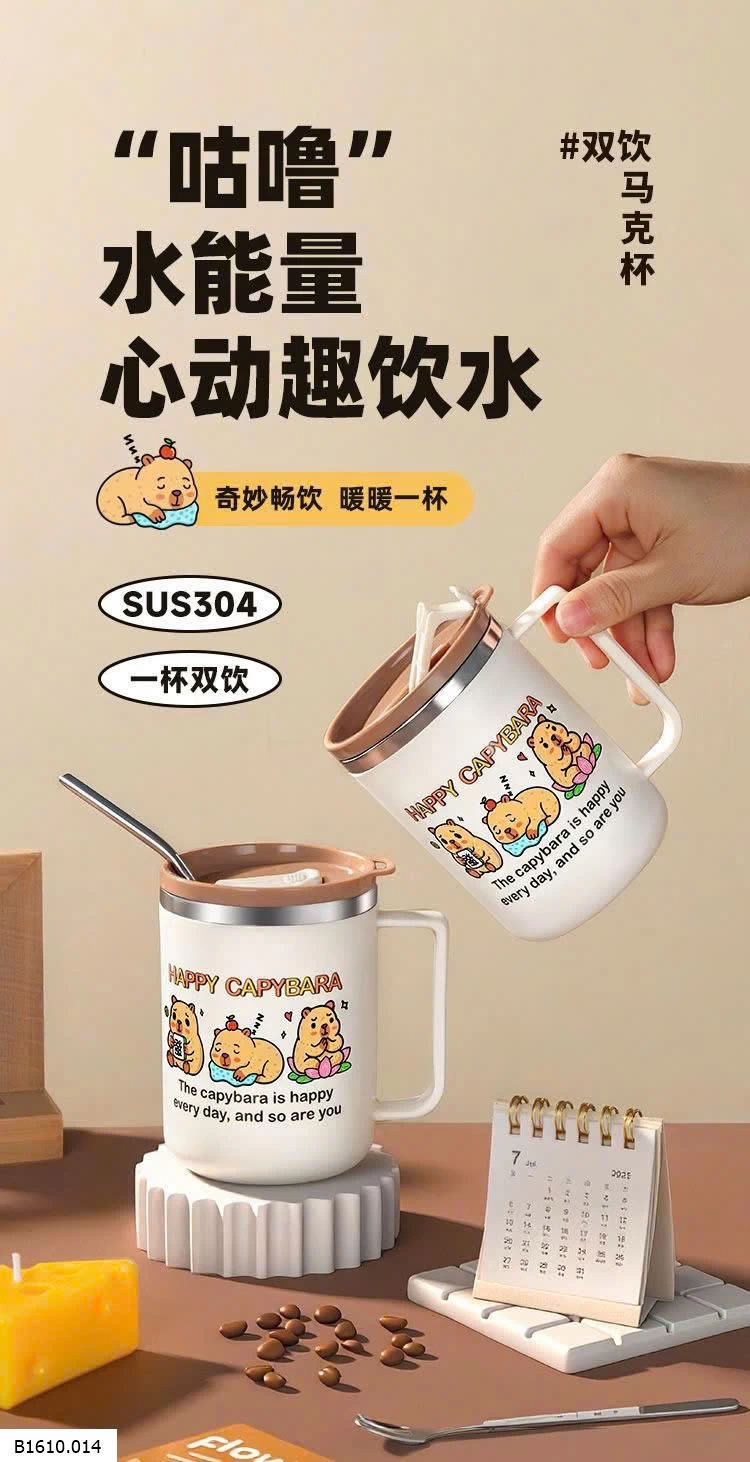 CỐC PHA CAFE HỌA TIẾT CAPYBARA   Giá sỉ 65k