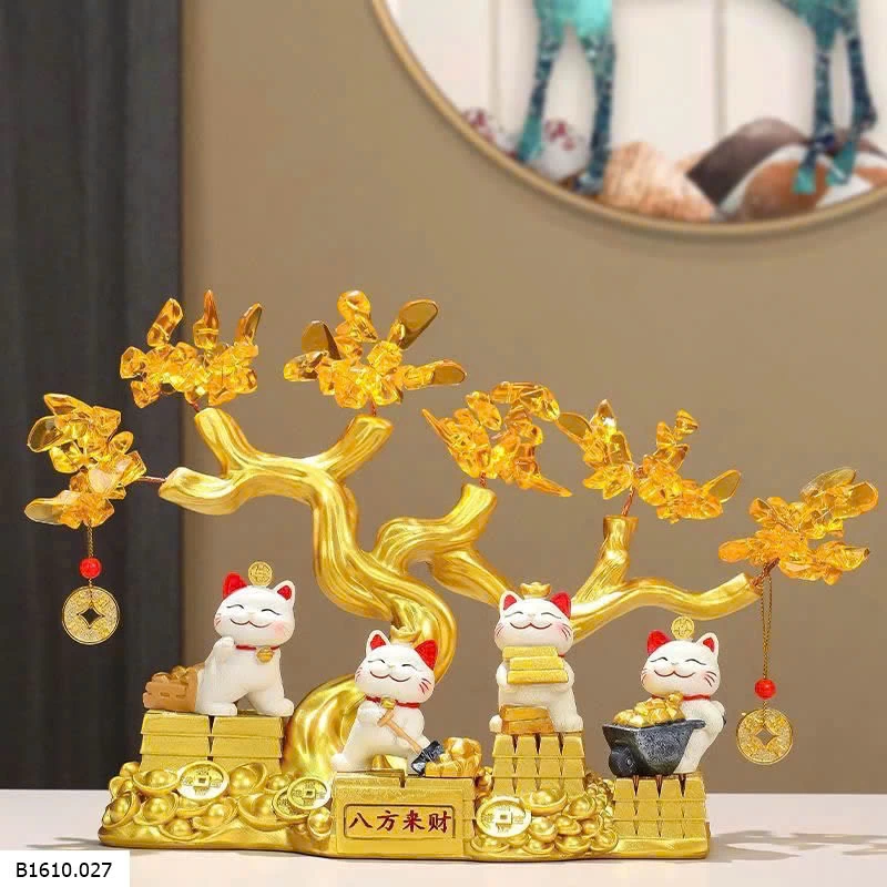 Mèo thần tài + cây vàng  Giá sỉ 385k/1 bộ