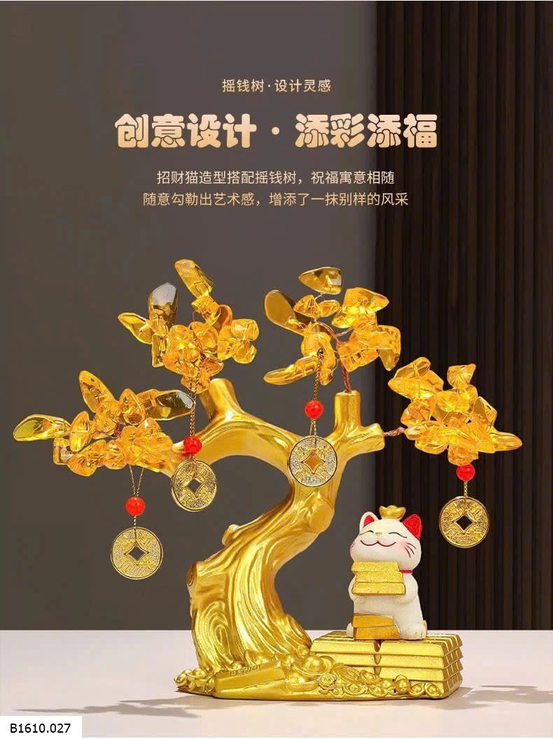 Mèo thần tài + cây vàng  Giá sỉ 385k/1 bộ