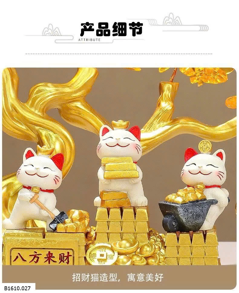 Mèo thần tài + cây vàng  Giá sỉ 385k/1 bộ