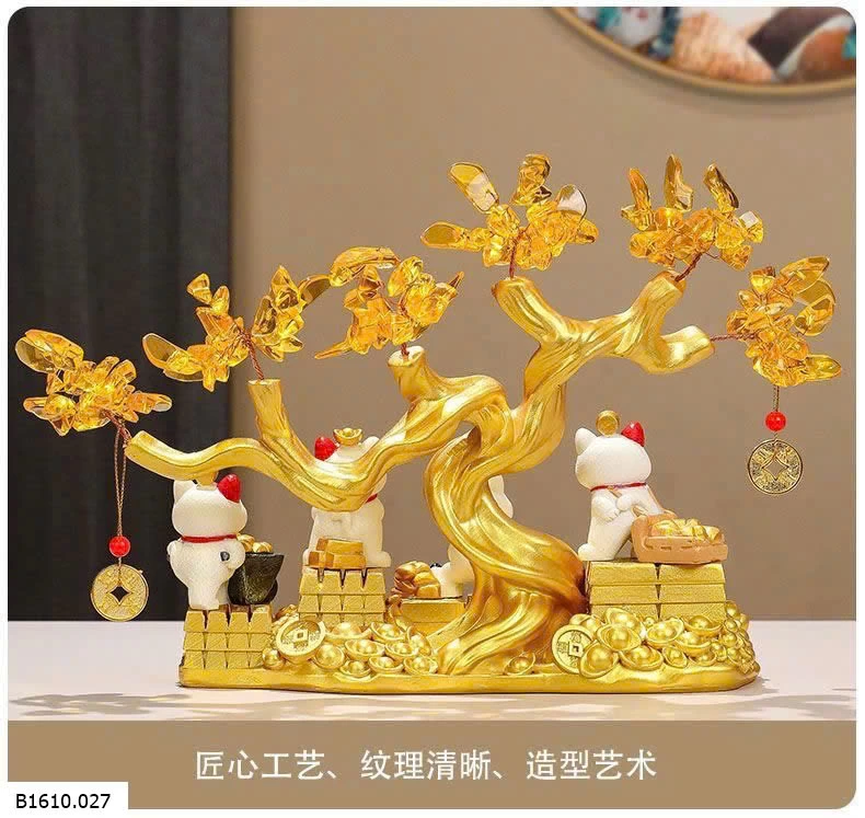 Mèo thần tài + cây vàng  Giá sỉ 385k/1 bộ