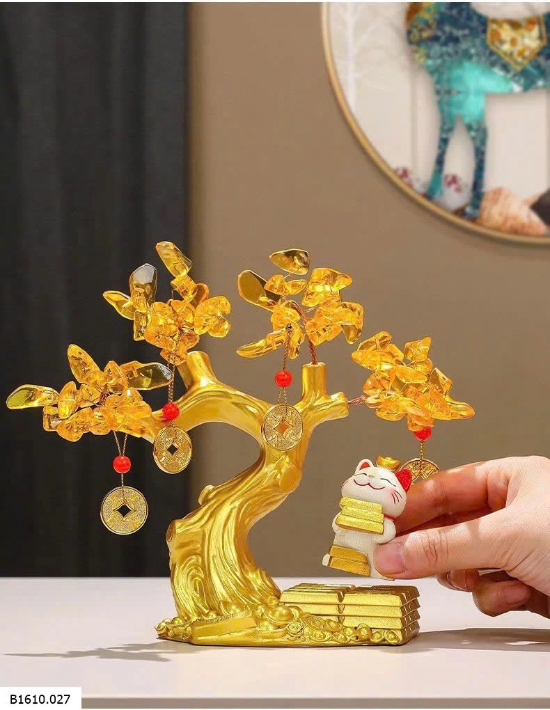 Mèo thần tài + cây vàng  Giá sỉ 385k/1 bộ