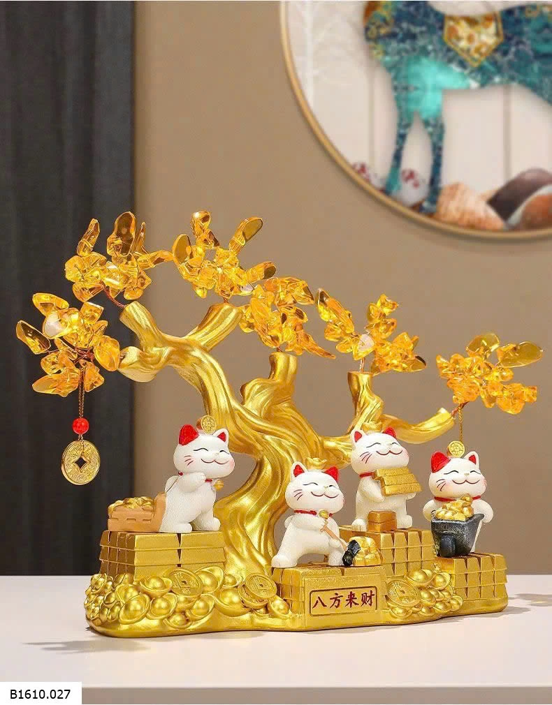 Mèo thần tài + cây vàng  Giá sỉ 385k/1 bộ