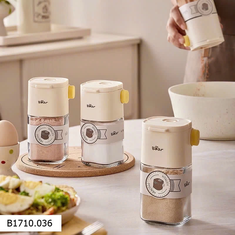 LỌ RẮC GIA VỊ ĐỊNH LƯỢNG BEAR   Giá sỉ 210k/3 lọ