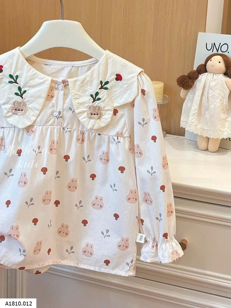 Áo babydoll cổ sen thỏ bg    Giá sỉ 84k