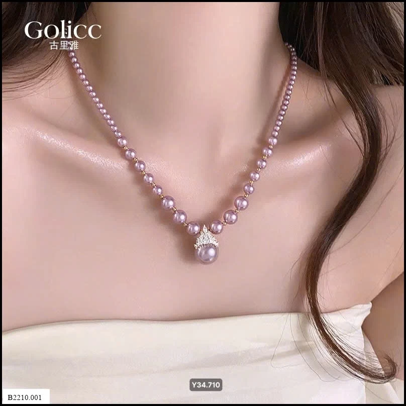Dây truyền ngọc trái tím hãng GOLICC Giá sỉ  130k/1 chiếc
