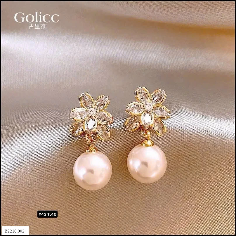 Hoa tai gollic đính hoa Giá sỉ 120k/đôi