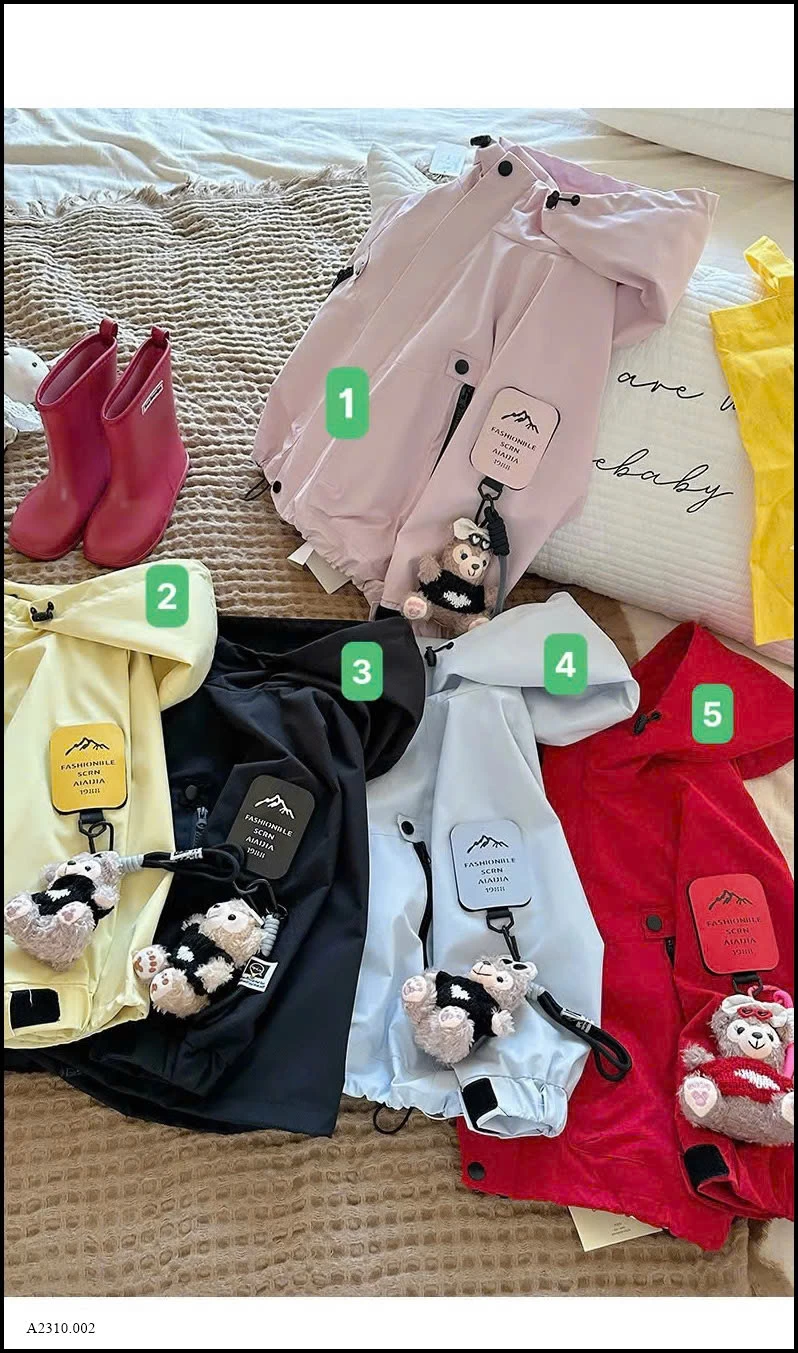 ÁoO KHOÁC GIÓ CUTE CHO BÉ  Giá sỉ 240k