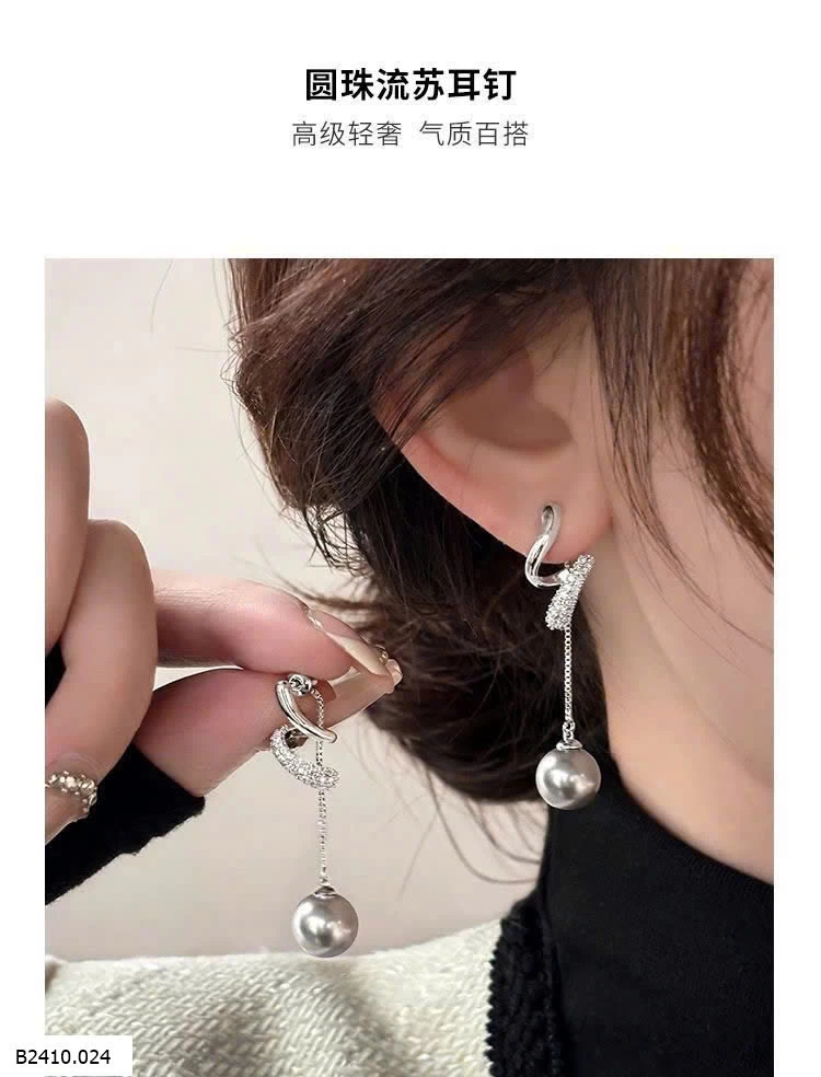 Hoa tai bạc S925 hãng Lnieer   Giá sỉ 110k