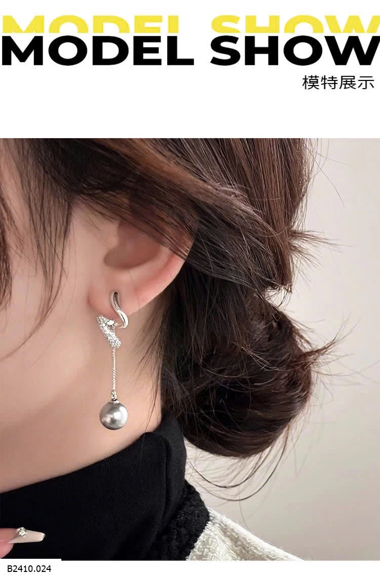 Hoa tai bạc S925 hãng Lnieer   Giá sỉ 110k