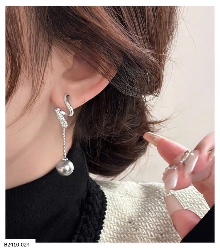 Hoa tai bạc S925 hãng Lnieer   Giá sỉ 110k