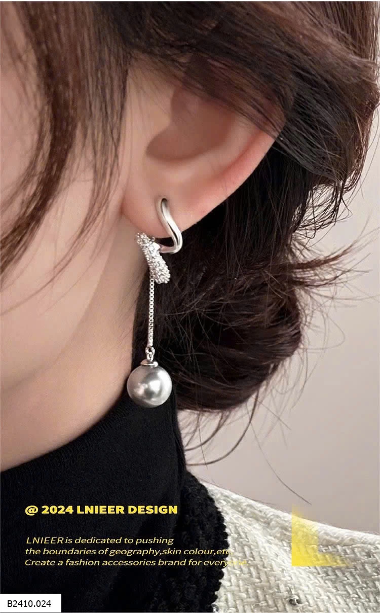 Hoa tai bạc S925 hãng Lnieer   Giá sỉ 110k