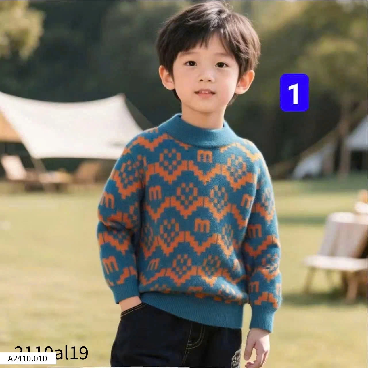 ÁO LEN HỌA TIẾT CỔ TRÒN CHO BÉ  Giá sỉ 125k