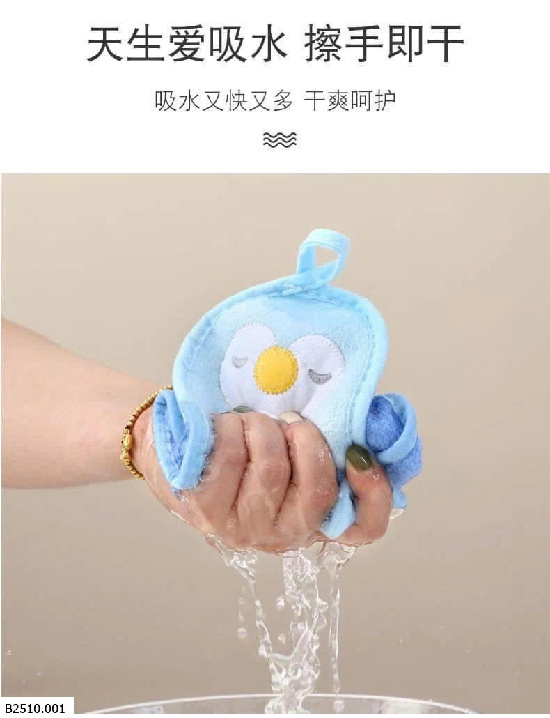 SET 6 KHĂN LAU TAY HÌNH VỊT VÀNG, CHIM CÁNH CỤT KUTEE  Giá sỉ 70k/s