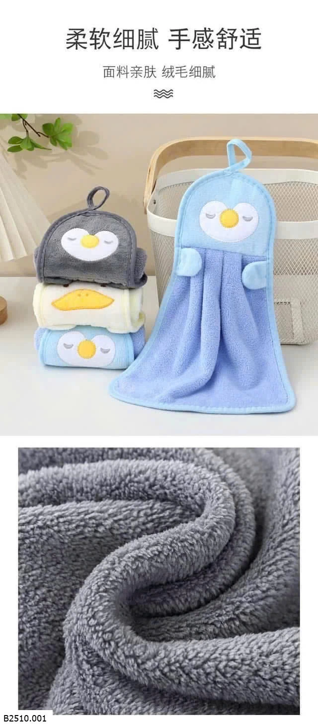 SET 6 KHĂN LAU TAY HÌNH VỊT VÀNG, CHIM CÁNH CỤT KUTEE  Giá sỉ 70k/s