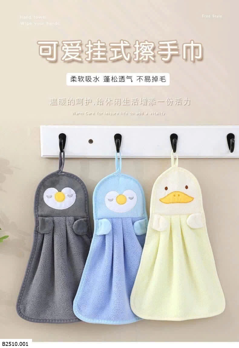 SET 6 KHĂN LAU TAY HÌNH VỊT VÀNG, CHIM CÁNH CỤT KUTEE  Giá sỉ 70k/s