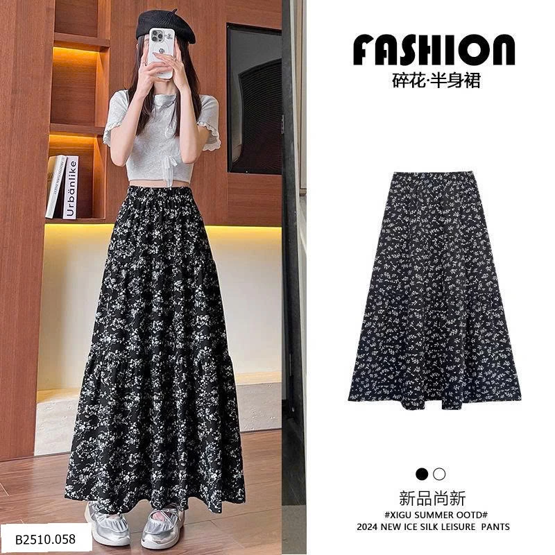 CHÂN VÁY DÁNG DÀI HOA NHÍ   Giá sỉ 108k