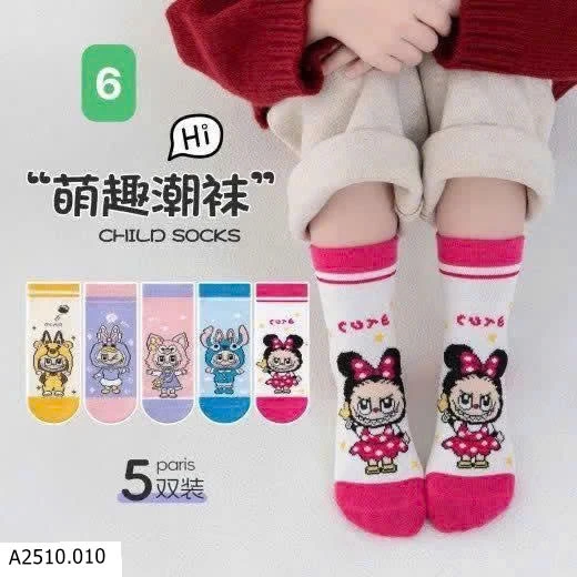 SET 5 ĐÔI TẤT HOẠT HÌNH CHO BÉ   Giá sỉ #57k/ set 5 đôi