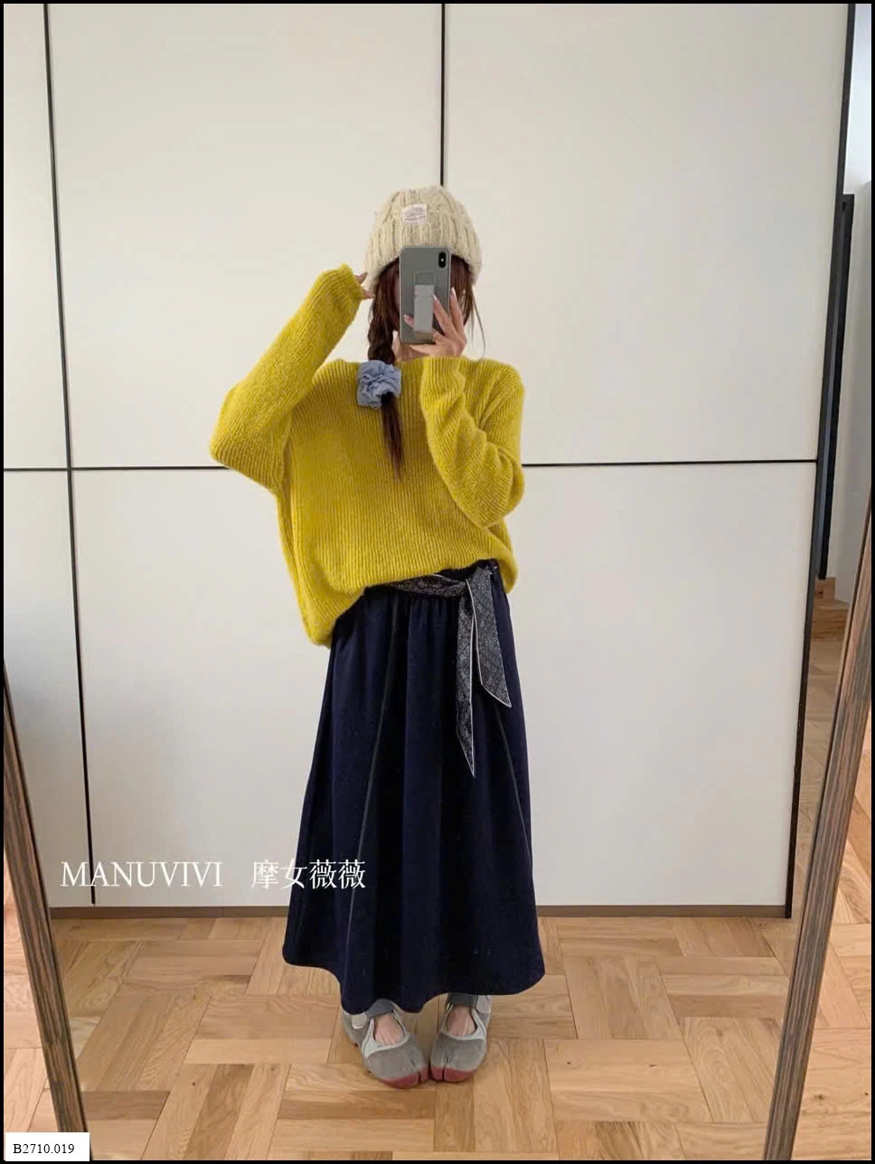 CHÂN VÁY MIDI DÁNG DÀI MANUVIVI Giá sỉ 150k