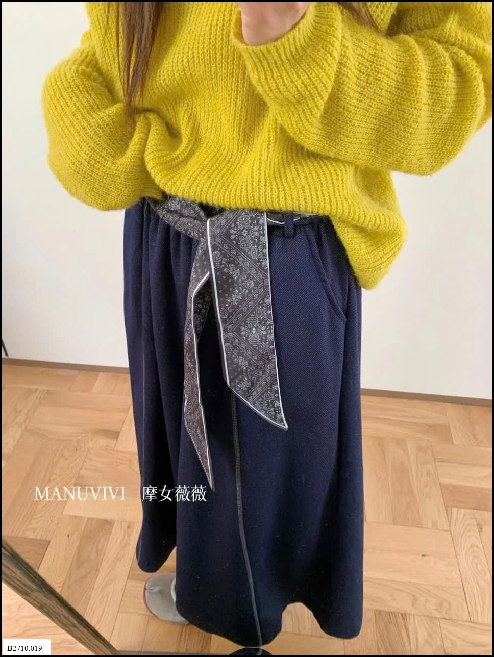 CHÂN VÁY MIDI DÁNG DÀI MANUVIVI Giá sỉ 150k